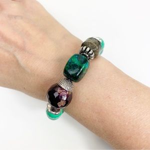 Howlite Agate Statement Stretch Bead Bracelet